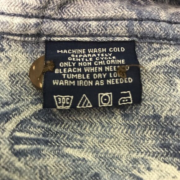 VTG Caribbean Joe Island Supply Co. XL Blue Silk Hawaiian Camp Shirt Button Loop - Picture 9 of 10